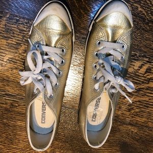 Gold converse sneakers